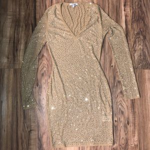Nude Rhinestone Dress
